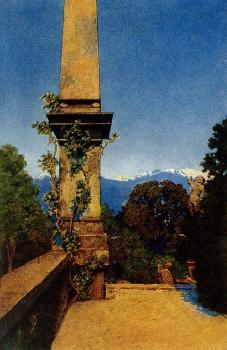 Maxfield Parrish : In the Gardens of Isola Bella, Lago Maggiore